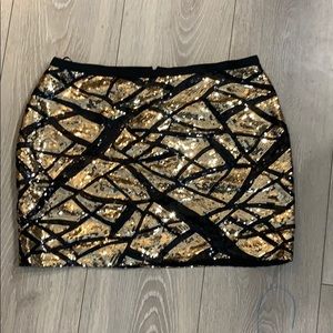 Gold sequin skirt